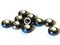 10 13mm Black Rainbow Porcelain Rondelle Beads - Large Hole Beads